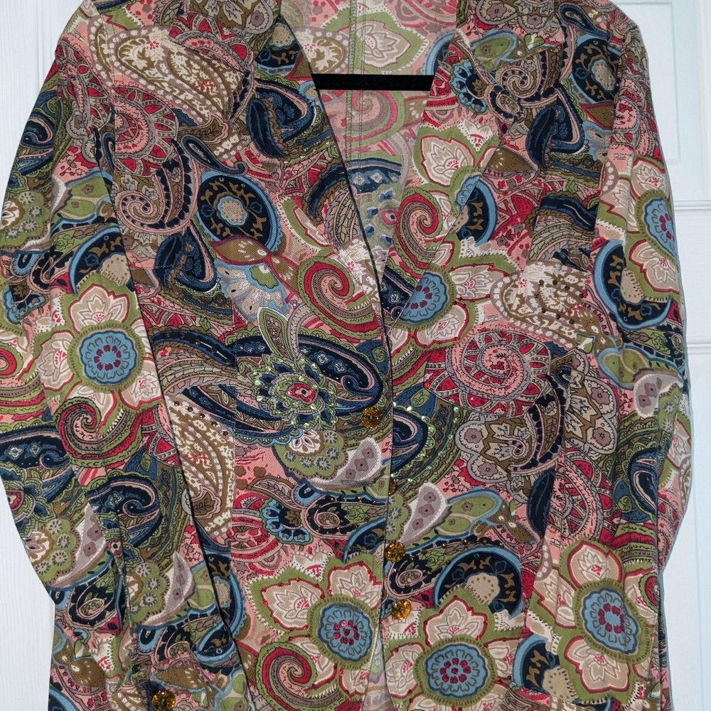 Cute Paisley Jacket Size Medium Lightweight